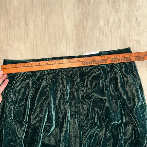 New Old Navy Extra High-Waisted Velvet Taylor Pants wide leg green Large - Picture 11 of 13